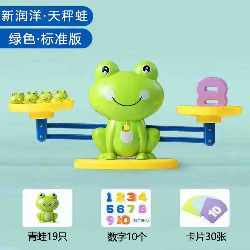 Children's Montessori Math Toy Funny Frog Scale Balance Toy Early Education Number Learning Puzzle Toys Teaching Material Gift