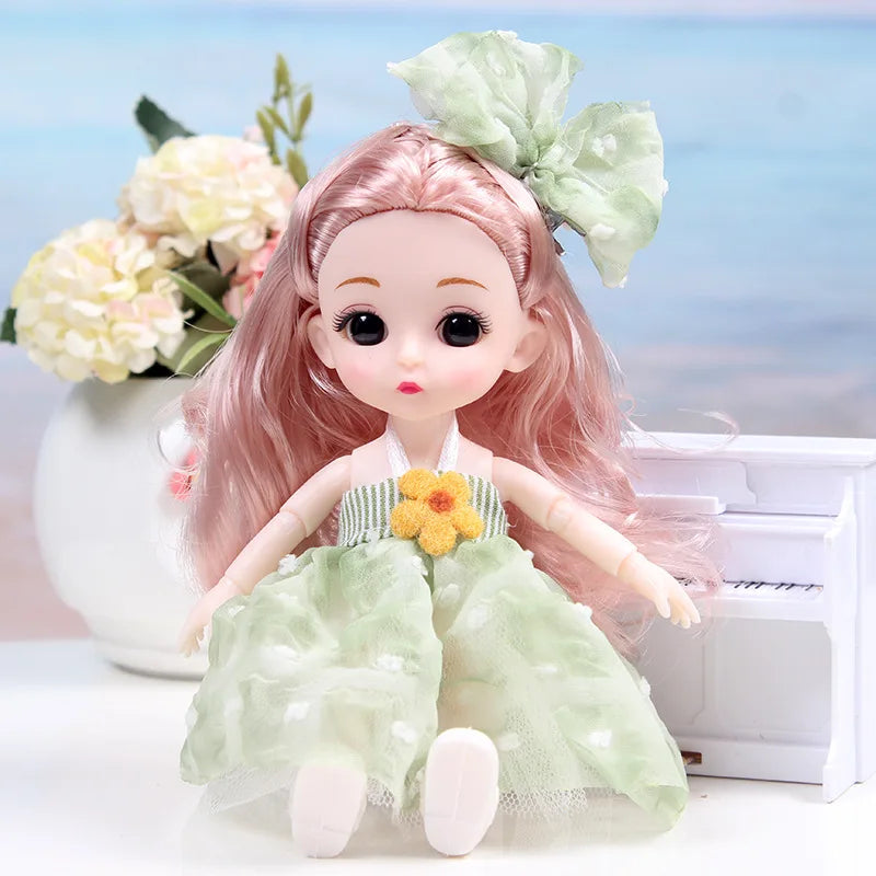 17cm Dolls 1/8 BJD Doll Princess Dress Up Boneca Children's 13 Joints Toys Dolls for Girls Dolls Multi-joint Kids Birthday Gifts