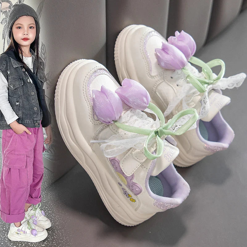 2025 Fashionable Comfortable Spring Autumn Children's Floral Casual Sneakers for Girls Children's Sports Shoe