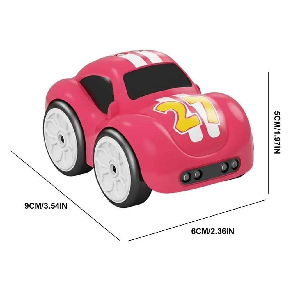 Creative Gift Rc-Controlled Magic Follows Line Car with 5 Play Modes Rechargeable Magic Mini Bus Toy Pig Pattern Magic Mini Bus