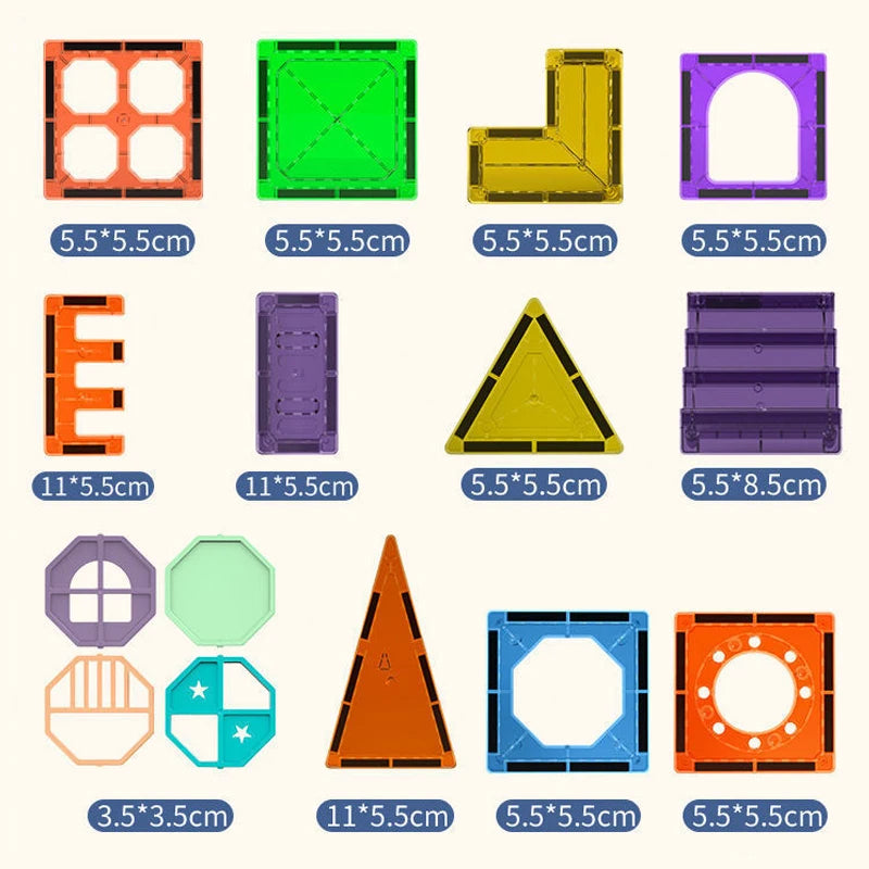 Magnetic Building Blocks Magnet Tiles Marble Run Race Track Blocks Model Construction Set Educational Magnet Toys for Children