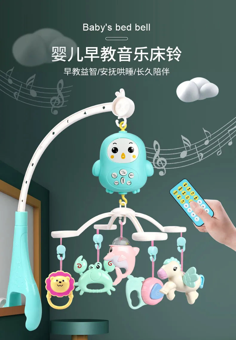 Baby Crib Mobiles Rattles Music Educational Toys Bed Bell Carousel For Cots Infant Baby Toy 0-12 Months For Newborns Toddler Toy