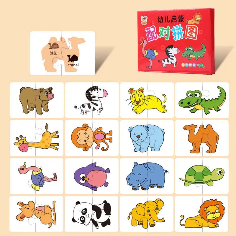 Montessori Cards Educational Toys for Children Learning Educational Puzzles Develop Cognitive Games for Babies Kids Baby Novel