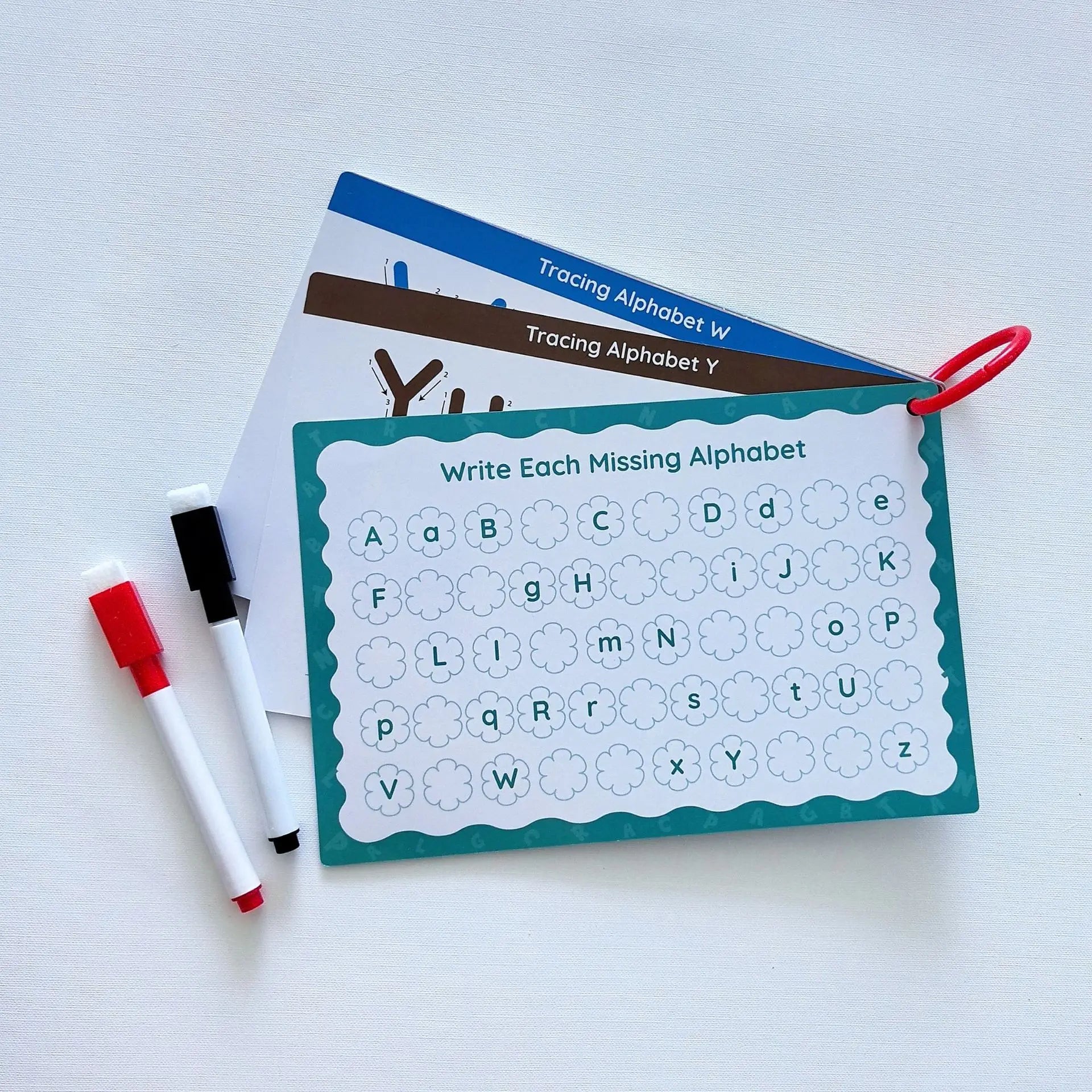 Children's Montessori Early Education Handwriting Exercise Book Reusable Word Writing Practice with Pen Training Card