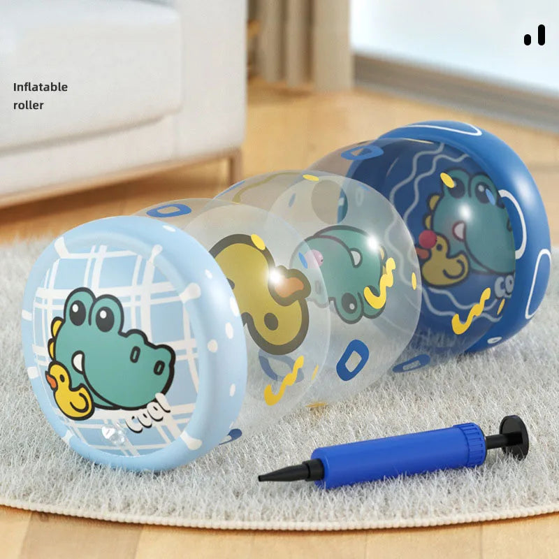 Baby Crawling Roller Montessori Activity Toy with Ball Rattle Games for Babies Development 0 6 12 Months Inflatable Crawling Toy