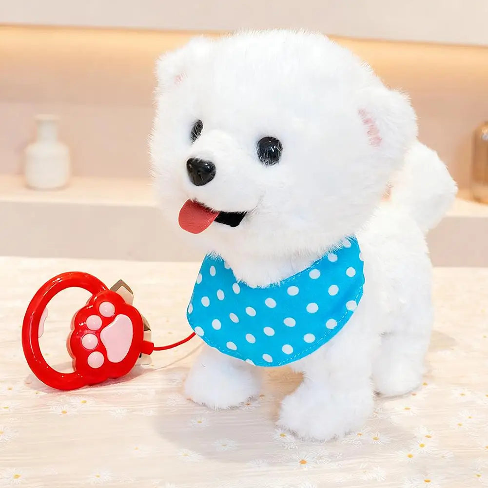 Interactive Plush Pet Toy with Walking Tail Wagging Voice Mimicry Touch Sensitive Remote Control Leash for Kids Gift