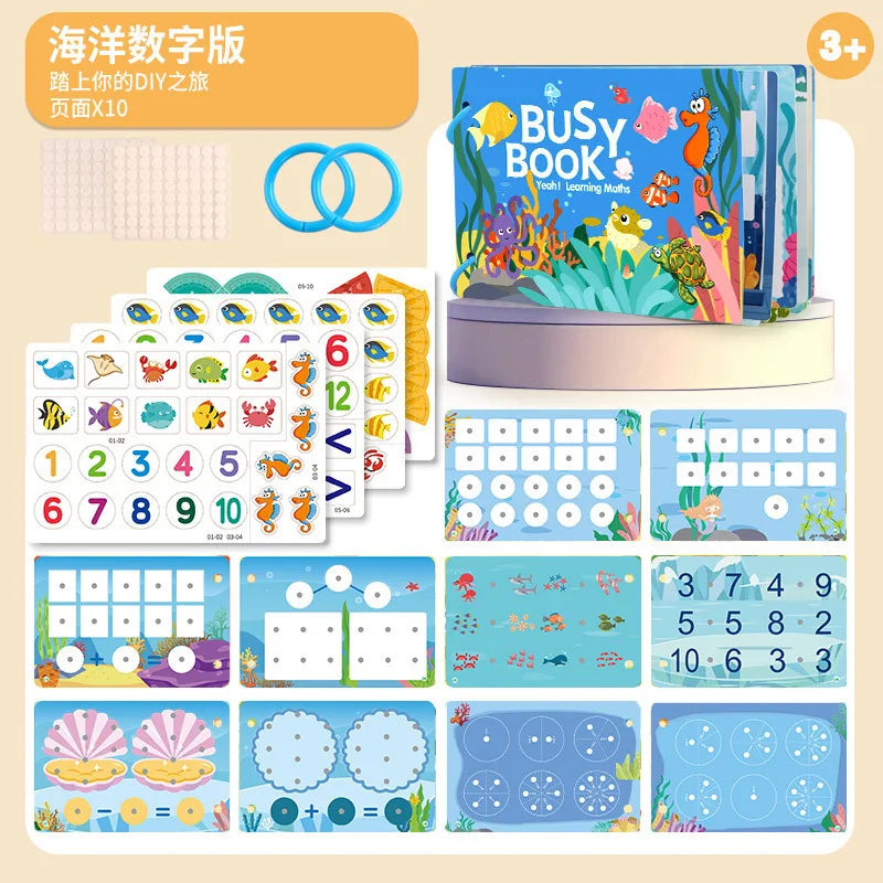 Montessori Baby Busy book My First Quiet Book Paste Early Learning Education Toy Children Toy Matching Montessori Toys for Baby