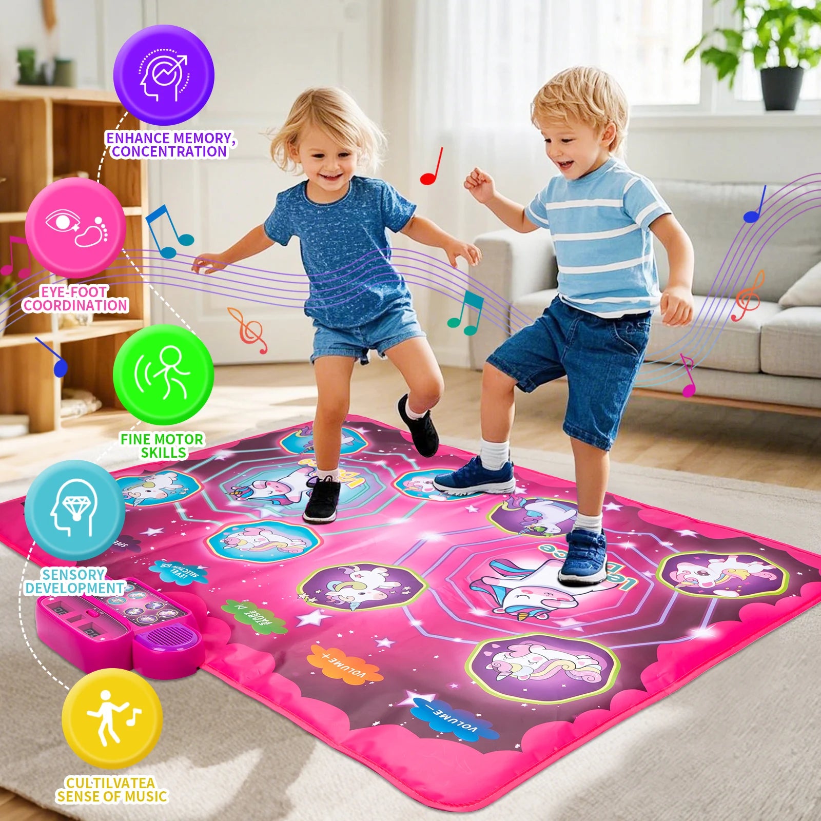 Dancing Blanket Kids Electronic Dance Mat Double Players Mode with 9 Levels Kid Floor Music Blanket Educational Toys Xmas Gifts