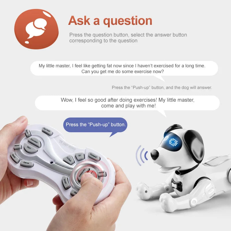 R19 Remote Control Robot Dog Toy Electronic Pets Programmable Robot Feeding interaction RC Robotic Stunt Puppy Children Toy