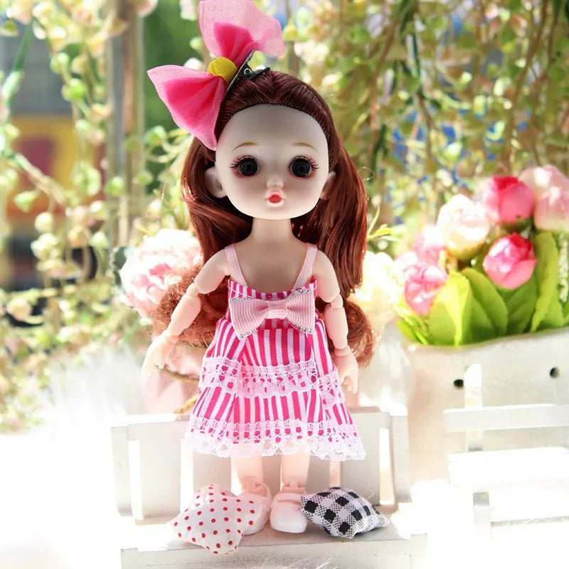 17cm Dolls 1/8 BJD Doll Princess Dress Up Boneca Children's 13 Joints Toys Dolls for Girls Dolls Multi-joint Kids Birthday Gifts