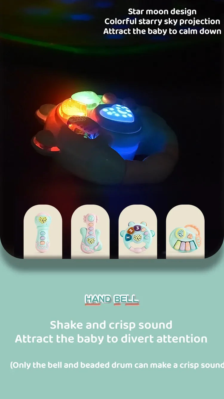 Kids Electronic Music Guitar Toy Multifunction Early Learning Instrument for Children Educational Musical Playset for Ages 3-6