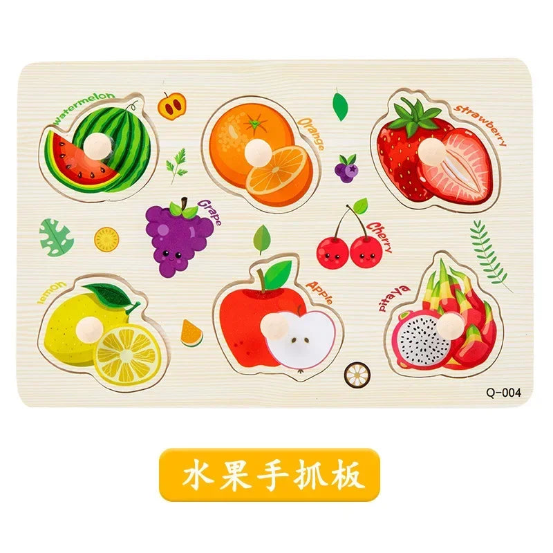 Wooden Puzzles for Toddlers Montessori Baby Learning Alphabet Number Shape Puzzle Toys Kids Educational Matching Board Wood Game