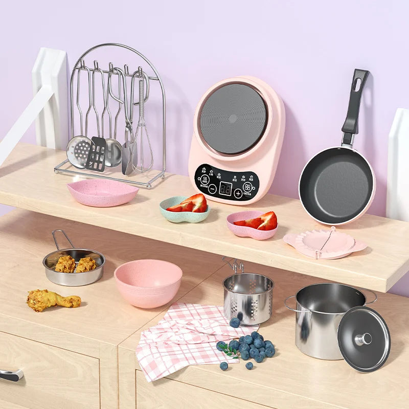 Children's Mini Kitchen Complete Cooking Girl Small Kitchen Set Children's Puzzle Play House Toys Real Cooking Food Set For Kids