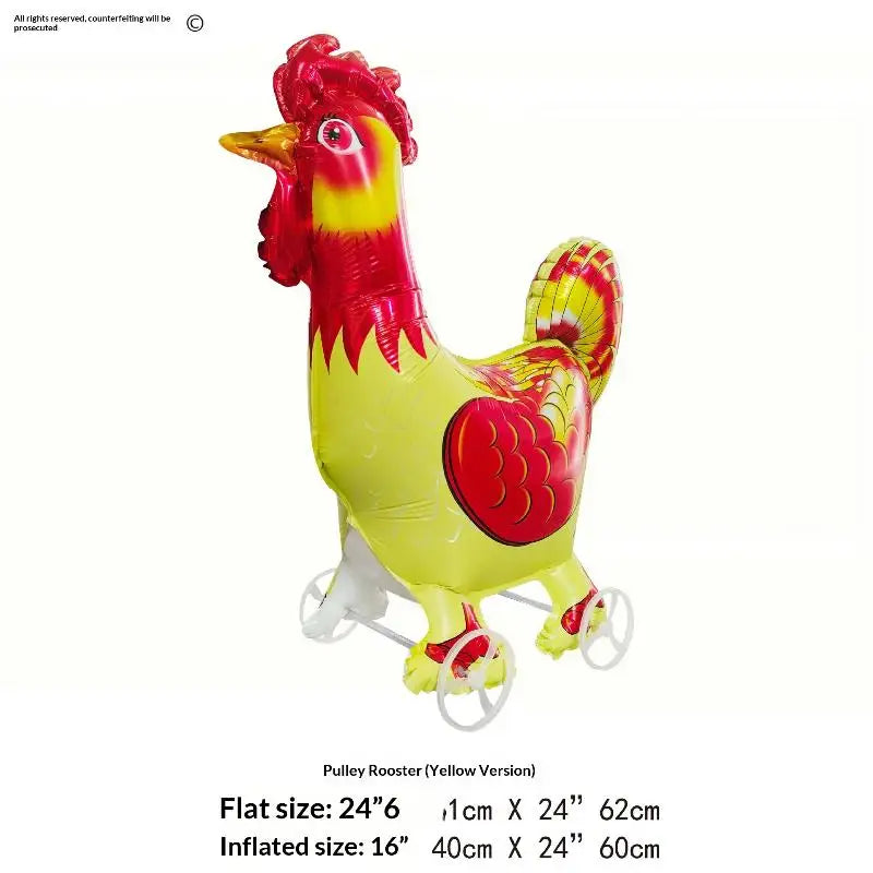 4D Cartoon Foil Balloons Elephant Stand Walking Balloon With Wheel For Kids Birthday Party Decoration Baby Shower