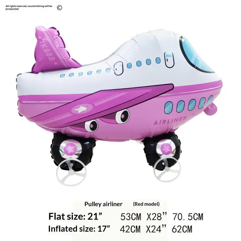 4D Cartoon Foil Balloons Elephant Stand Walking Balloon With Wheel For Kids Birthday Party Decoration Baby Shower