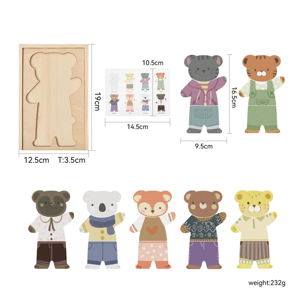 3D Wooden Jigsaw Puzzles for Children Cartoon Animal Hand eye coordination game Baby Educational Puzzles Toy Baby puzzle gift