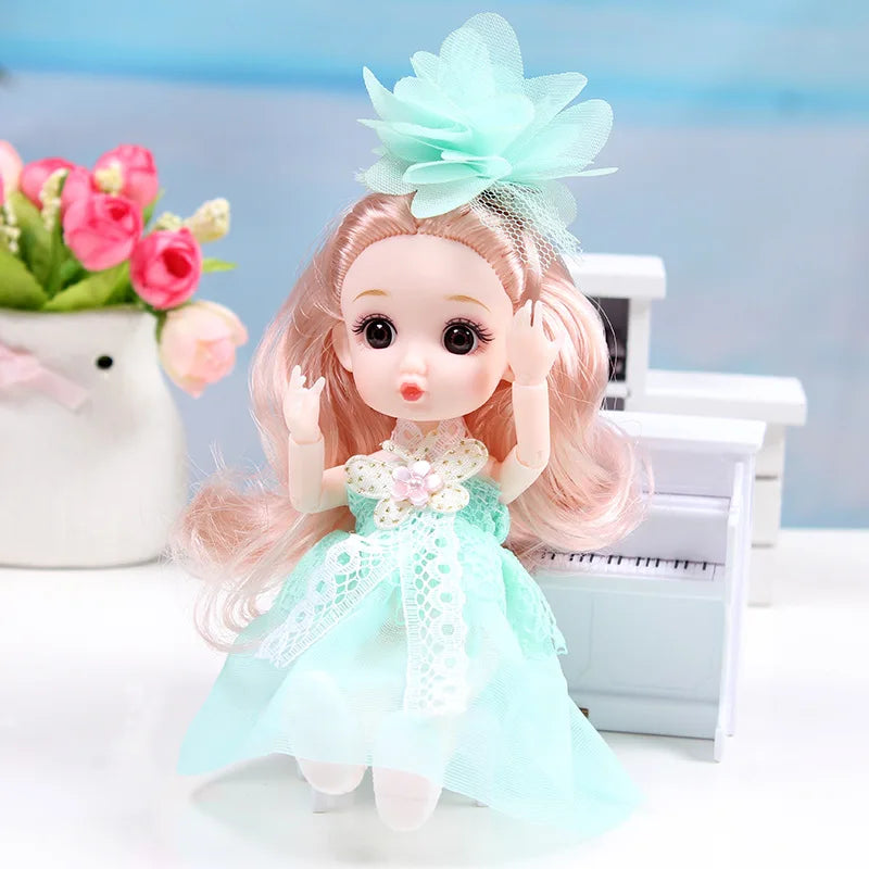 17cm Dolls 1/8 BJD Doll Princess Dress Up Boneca Children's 13 Joints Toys Dolls for Girls Dolls Multi-joint Kids Birthday Gifts