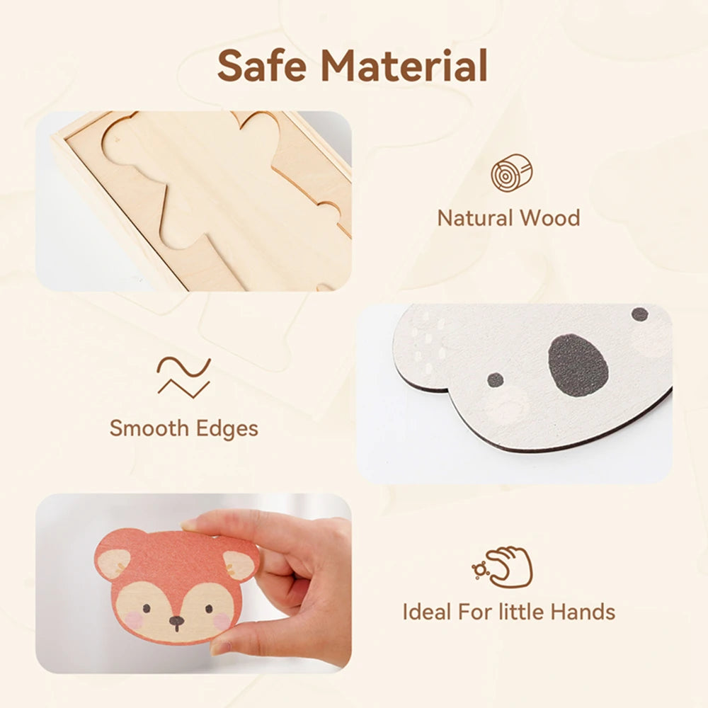 3D Wooden Jigsaw Puzzles for Children Cartoon Animal Hand eye coordination game Baby Educational Puzzles Toy Baby puzzle gift