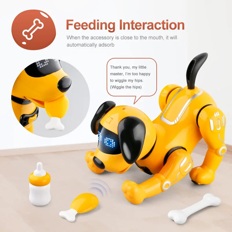 R19 Remote Control Robot Dog Toy Electronic Pets Programmable Robot Feeding interaction RC Robotic Stunt Puppy Children Toy