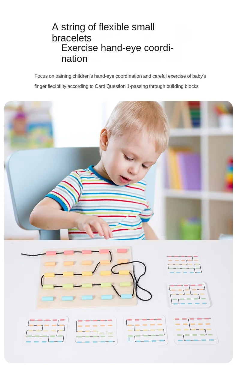 Fun and educational rope toy, hand-eye coordination training, baby early education enlightenment game 3+