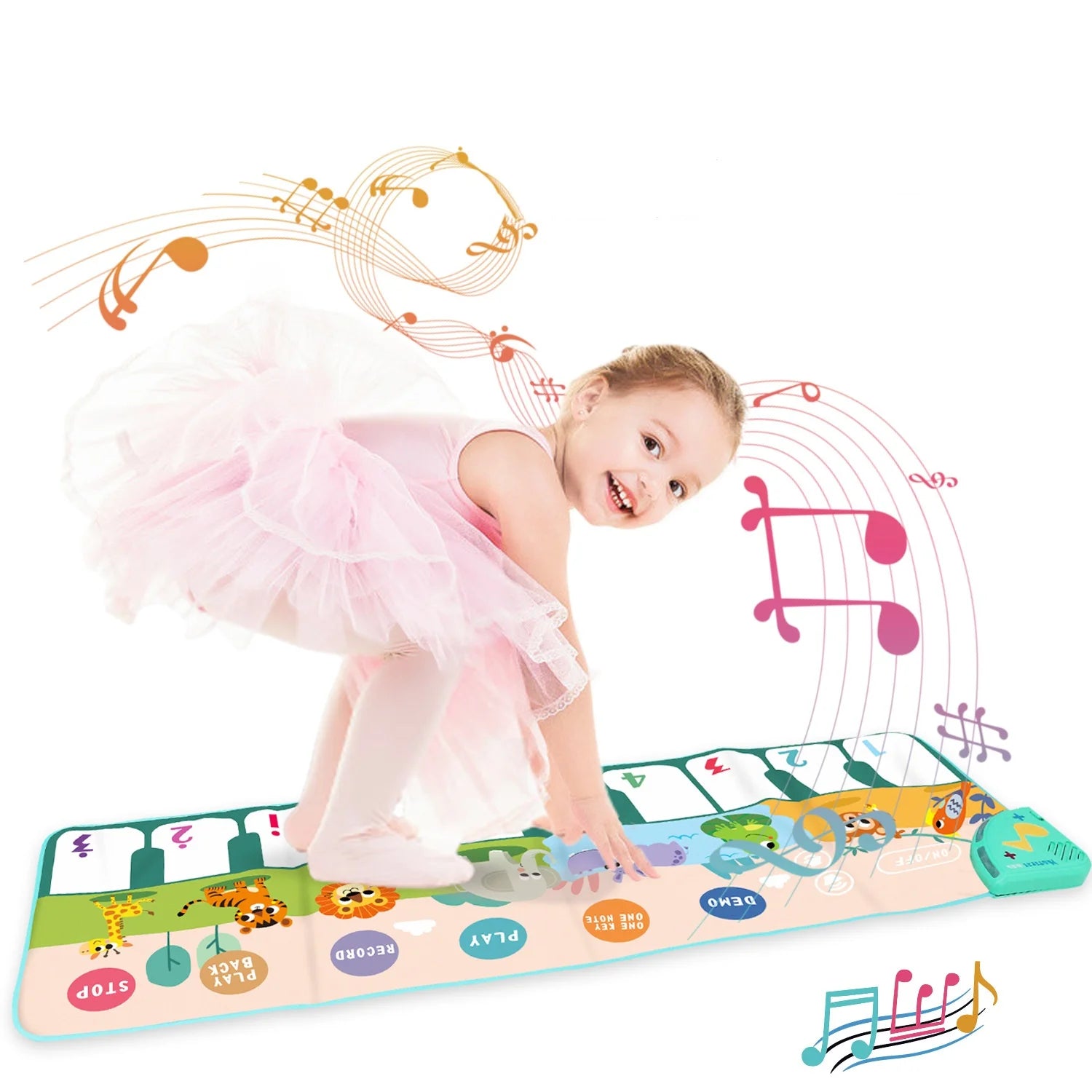 15*44" Educational Baby Play Mat Newborn Piano Gym for 0-12 Months Music Games For Babies Development Baby Activities Toys