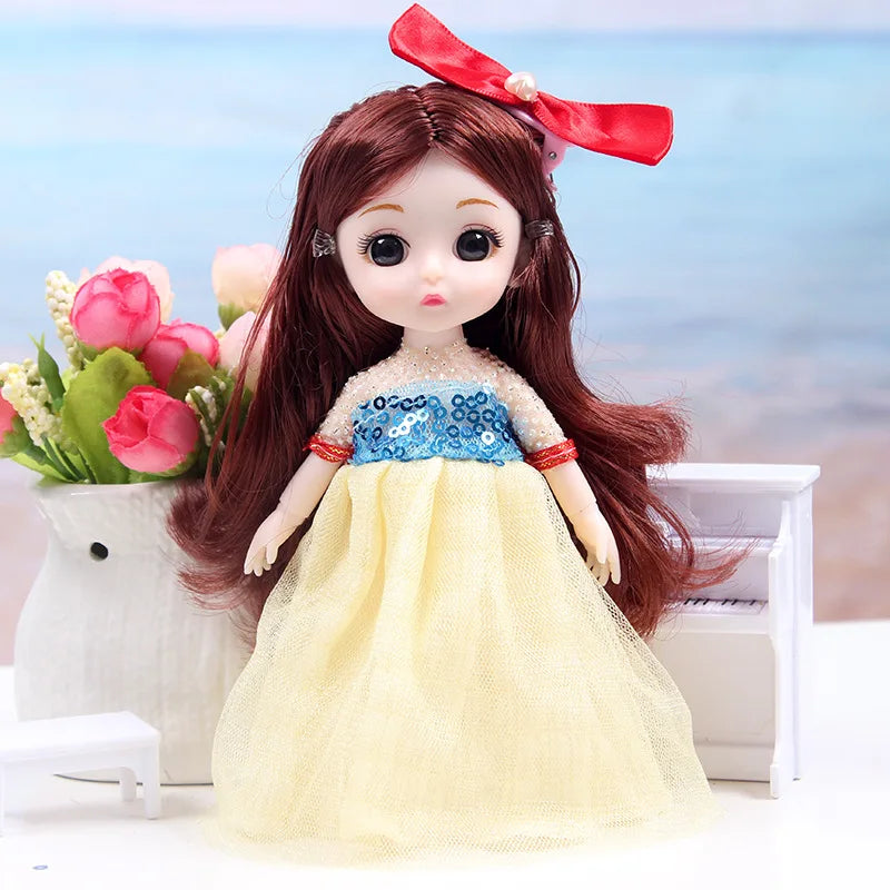17cm Dolls 1/8 BJD Doll Princess Dress Up Boneca Children's 13 Joints Toys Dolls for Girls Dolls Multi-joint Kids Birthday Gifts