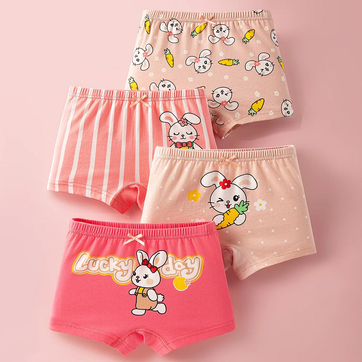 4pcs Cotton Girls Soft Panties Baby Lovely Character Pattern Cartoon Panty Students Boxer Briefs Kids Underwears Children Boxers
