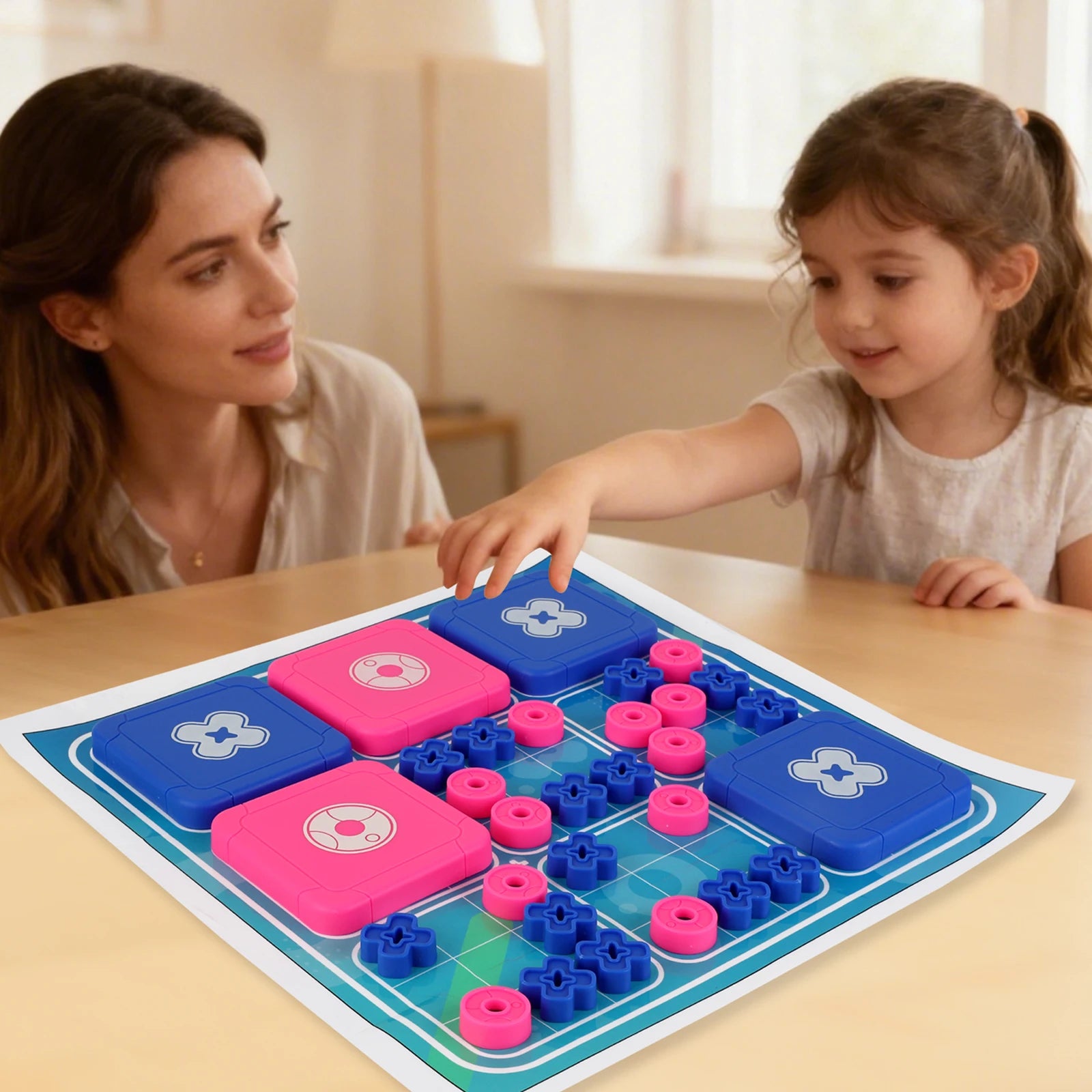 3-in-1 Tic Tac Toe Bolt Game Handheld Puzzle Set Travel-Friendly Great for Christmas Party Games Family Fun Game Night