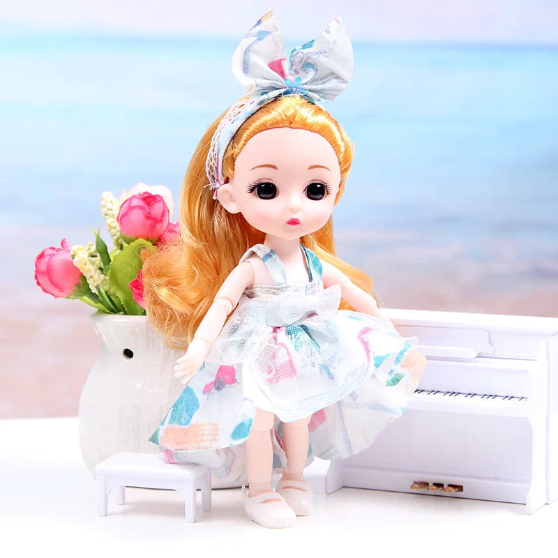 17cm Dolls 1/8 BJD Doll Princess Dress Up Boneca Children's 13 Joints Toys Dolls for Girls Dolls Multi-joint Kids Birthday Gifts
