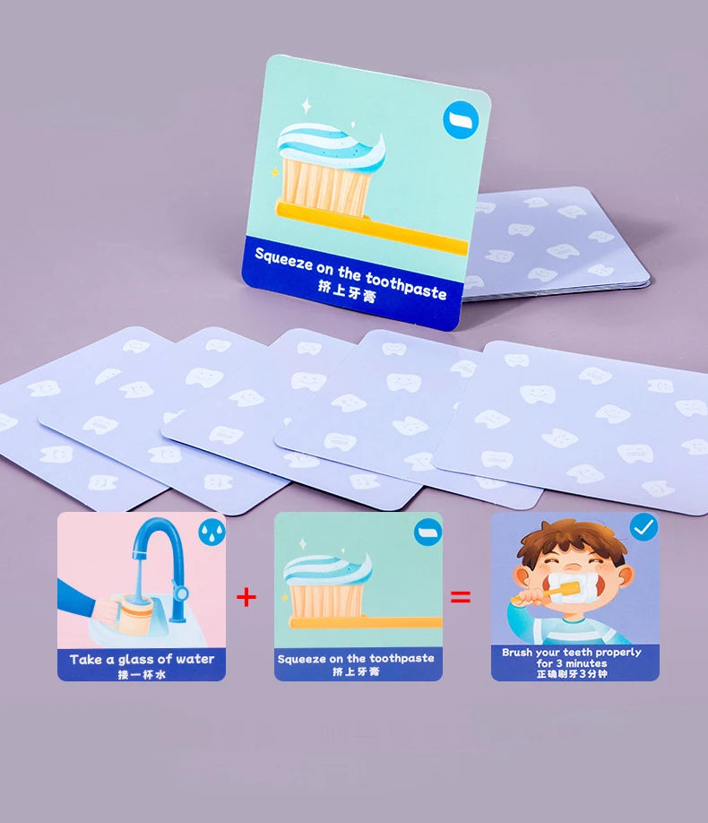 Montessori Parent-Child Interaction Simulation Brush Teeth Childhood Educational Toys Fine Motor Board Games Puzzle Toys For Kid