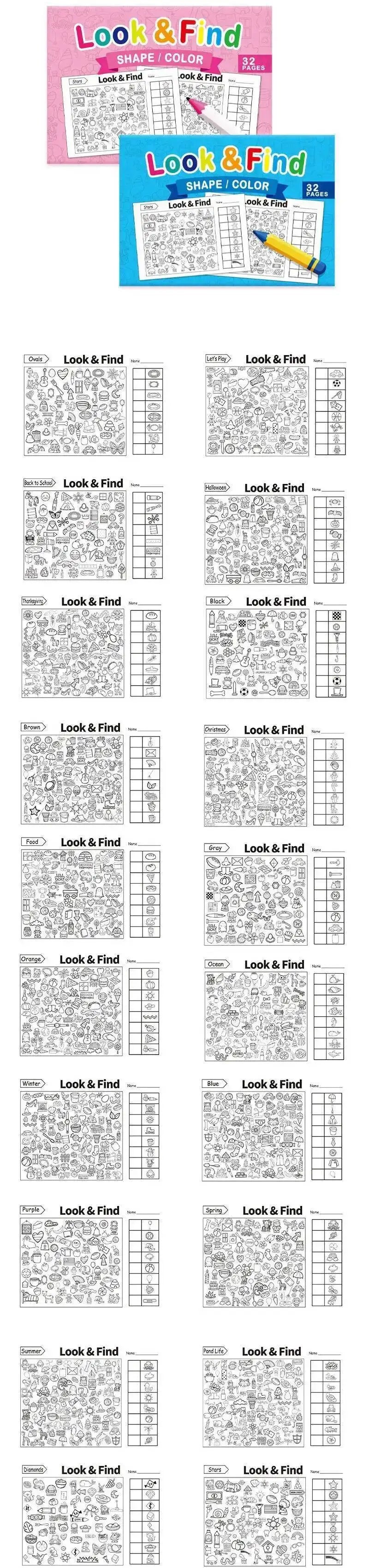 Kids Search for Items Game Fun Coloring Book Enhance Visual Perception Workbook Focus and Attention Handwriting Exercise Book