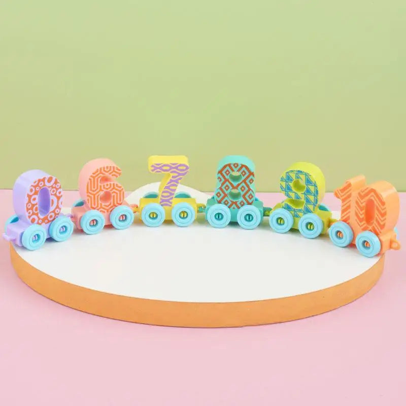 6/12PCS Montessori Children's Assembly Educational Toys Magnetic Digital Train Colorful Cognition Plastic Toy Learning Car