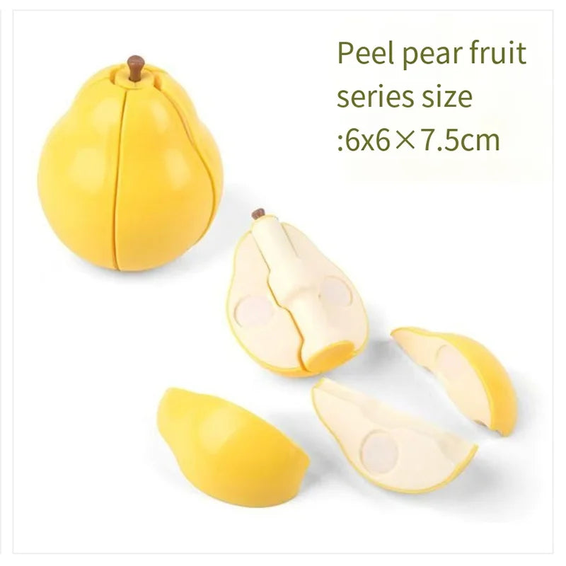 Kid Pretend Play Kitchen Fun Cutting Fruits and Vegetables Food Play House Set Puzzle Education Toys For Kids Boys Girls Gifts