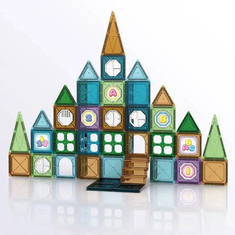 Magnetic Building Blocks Magnet Tiles Marble Run Race Track Blocks Model Construction Set Educational Magnet Toys for Children