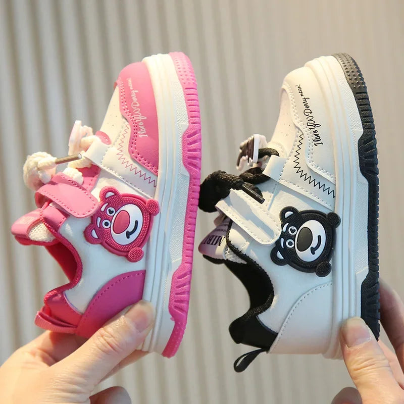Children's Sports Shoes 2025 Spring Autumn New Girls' White Shoes Cartoon Lightweight Boys' Casual Board Shoes Soft Soled Baby S