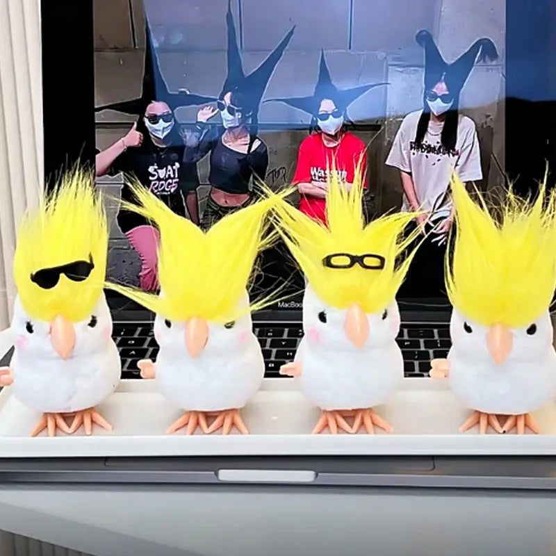 New Cute Jumping Parrot Chick Clockwork Toy Walking Simulation Plush Wind Up Vintage Toys for Kids 2 To 4 Years Old Toys Gift