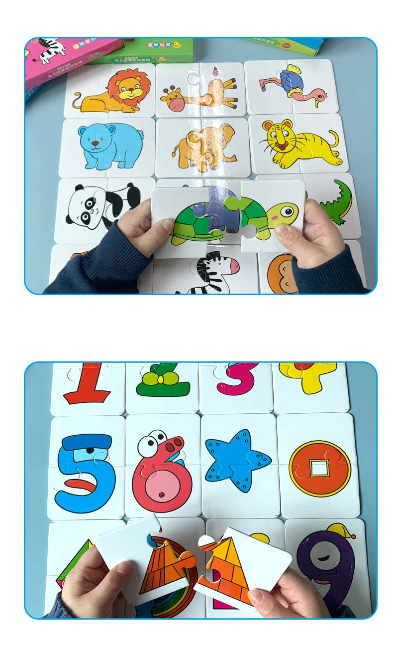 Montessori Cards Educational Toys for Children Learning Educational Puzzles Develop Cognitive Games for Babies Kids Baby Novel