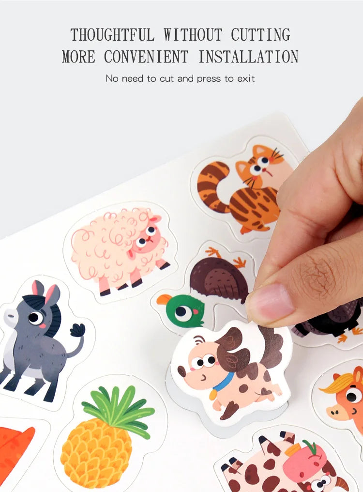 Busy Book for Kids, Animals Vehicles Dinosaurs Stickers, Matching Number & Letter Games, Interactive Learning Activity Book