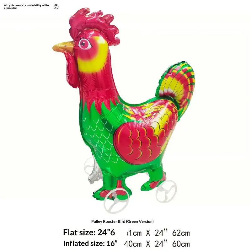 4D Cartoon Foil Balloons Elephant Stand Walking Balloon With Wheel For Kids Birthday Party Decoration Baby Shower