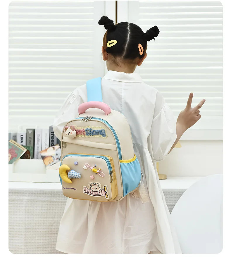 Cute School Bag for Girls Adorable Cartoon Bear Backpack Toddler Kids Backpack Lightweight Kindergarten Boys Children's Bag Gift
