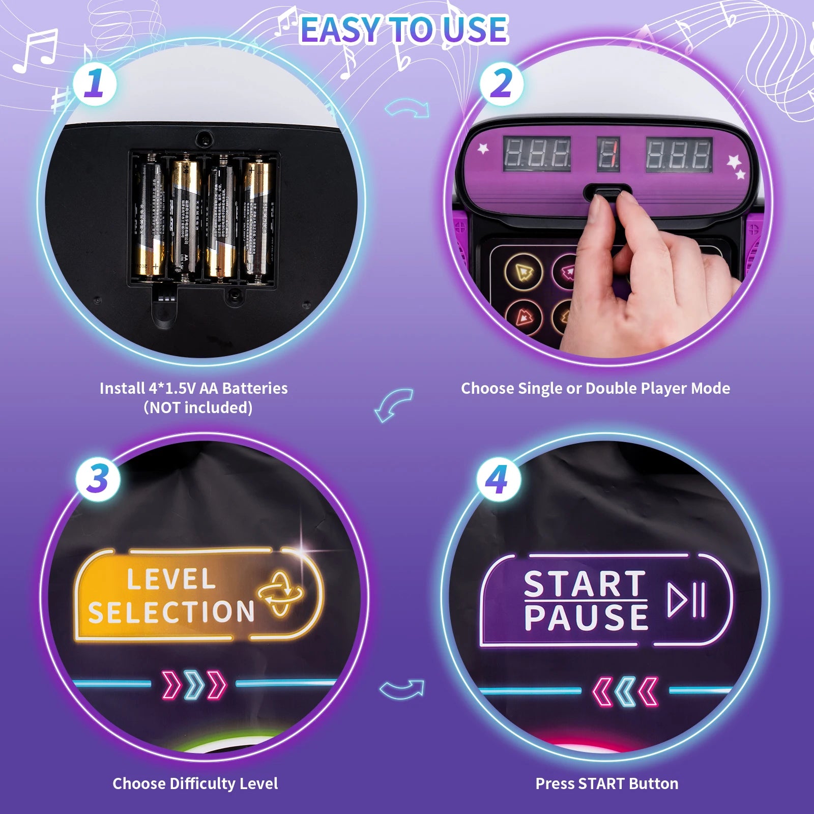 Dancing Blanket Kids Electronic Dance Mat Double Players Mode with 9 Levels Kid Floor Music Blanket Educational Toys Xmas Gifts