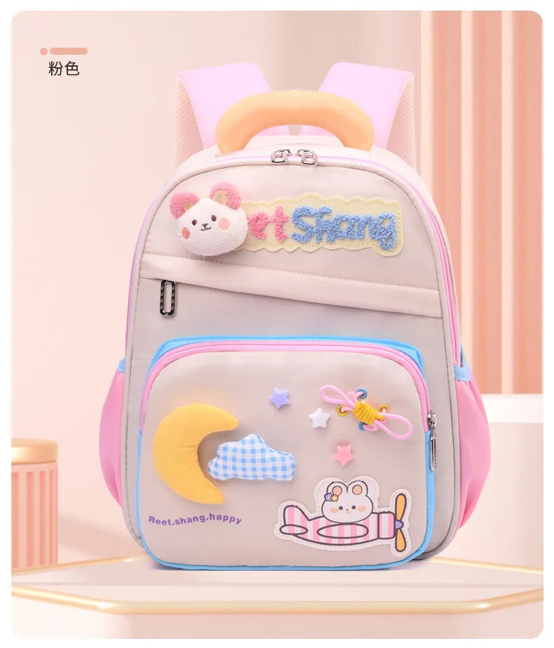Cute School Bag for Girls Adorable Cartoon Bear Backpack Toddler Kids Backpack Lightweight Kindergarten Boys Children's Bag Gift