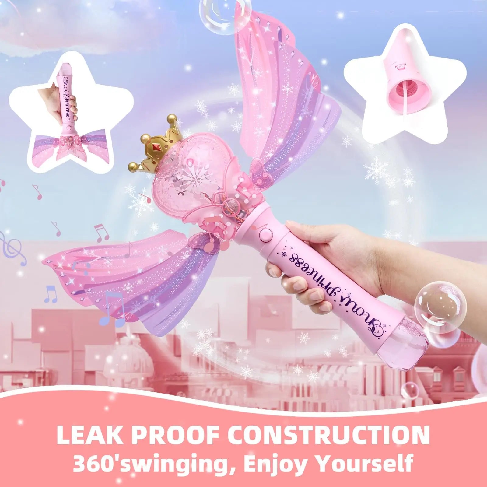 Bubble Wand for Toddlers Bubble Machine Girls Boys Electric heart-shaped Bubble Wand Bubble Maker Bubble Blower Toys Kids Gifts