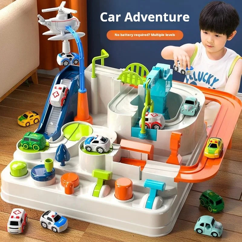 Racing Rail Car Model Educational Toys Children Track Adventure Game Brain Mechanical Interactive Train Animals Space Rocket Toy