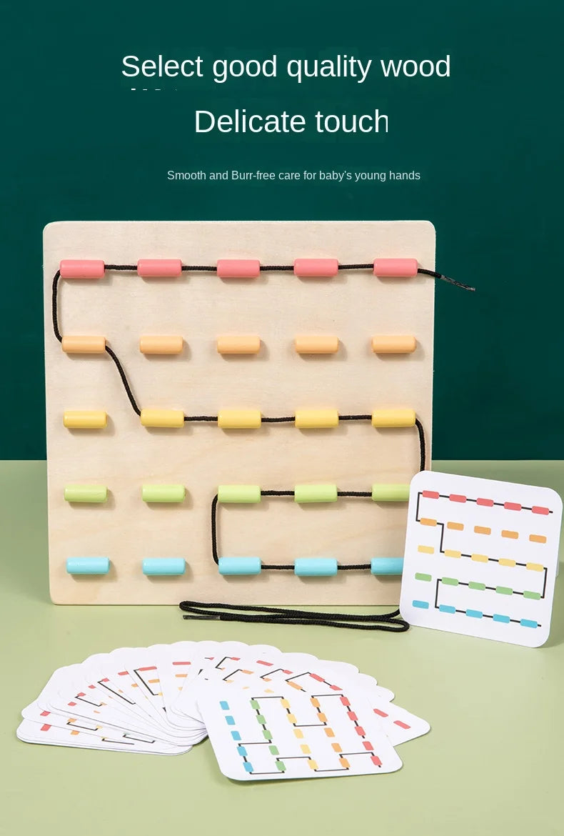 Fun and educational rope toy, hand-eye coordination training, baby early education enlightenment game 3+