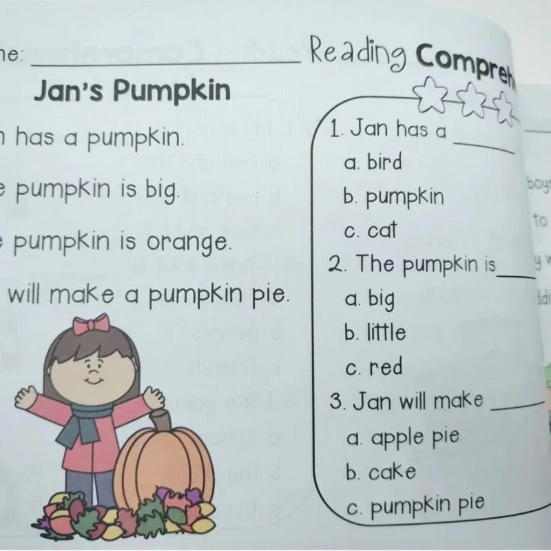 Kindergarten English Reading Comprehension Exercise Books Using Sentences Pictures and Questions To Improve Learning Skills