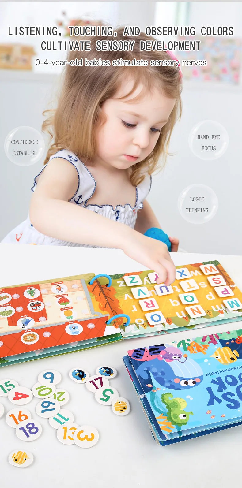 New Montessori Scene Stickers for Children DIY Hand-on Puzzle Reusable Books Cartoon Learning Cognition Toys for Kids Gift
