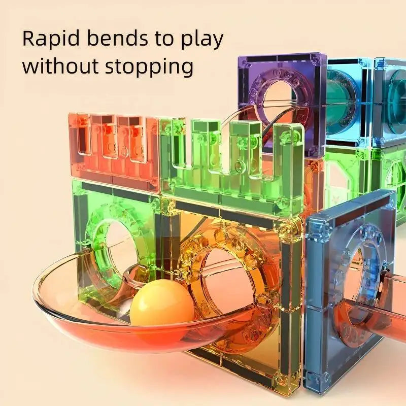 Magnetic Building Blocks Magnet Tiles Marble Run Race Track Blocks Model Construction Set Educational Magnet Toys for Children