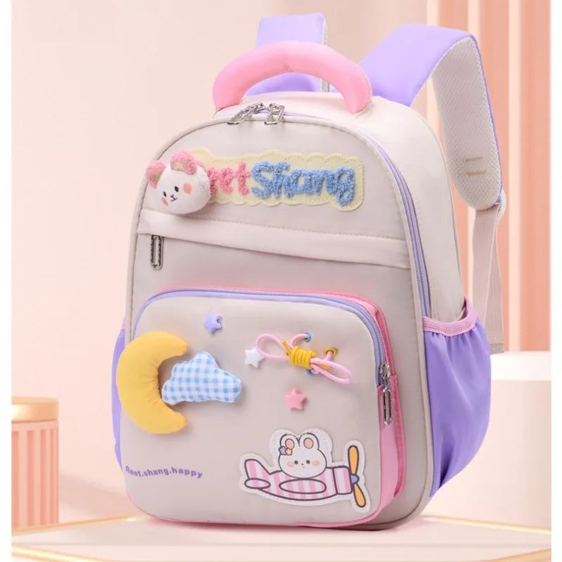 Cute School Bag for Girls Adorable Cartoon Bear Backpack Toddler Kids Backpack Lightweight Kindergarten Boys Children's Bag Gift