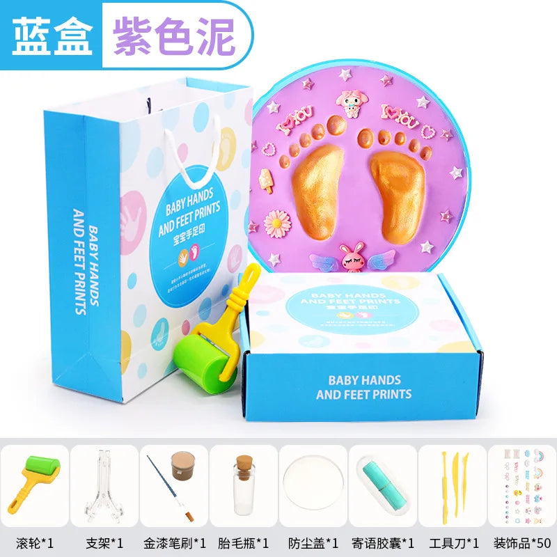 Baby Children's Hand and Foot Printing Mud Creative Diy Baby 100 Day Full Moon Gift First Year Souvenir